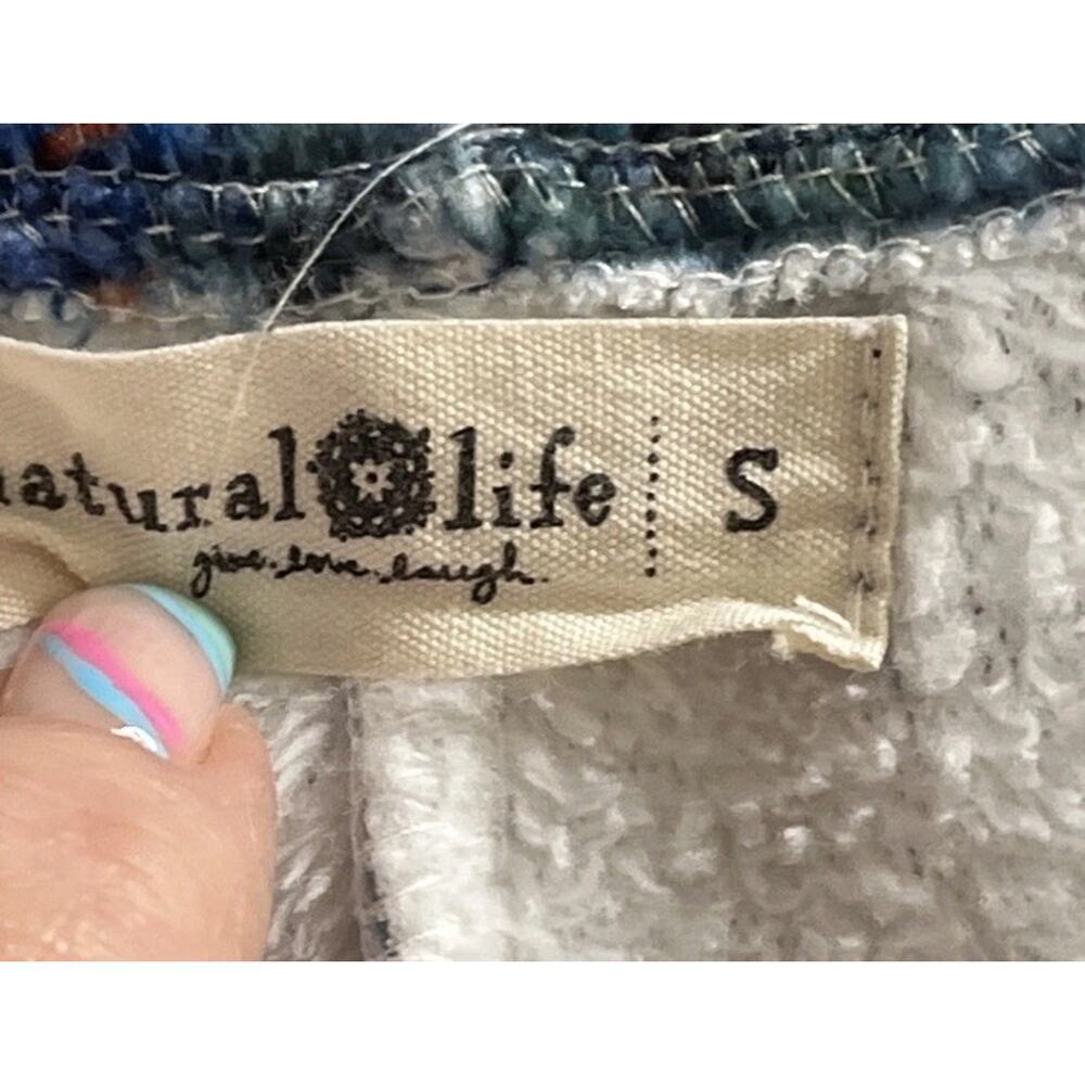 Natural Life Fleece One Piece Lounge Comfort Pajamas Blue Patchwork SO SOFT S/M - Picture 8 of 11